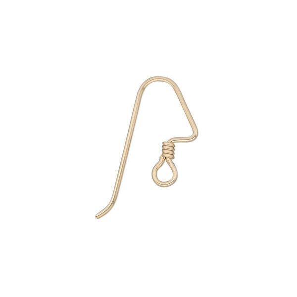 Ear wire, 14Kt gold-filled, 17mm perfect balance angular shape with 3mm coil and open loop, 20 gauge. Sold per pkg of 25 pairs. image number 0