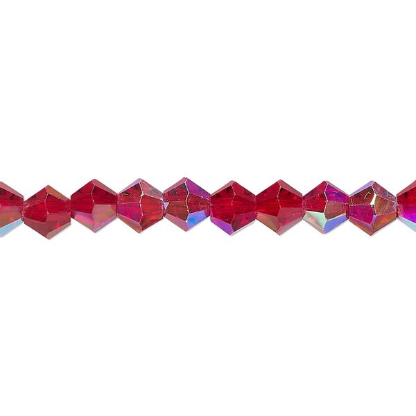Bead 1pk 32 facets burgundy AB, Celestial Crystal® 6mm bicone 15.5-16 inch image number 0