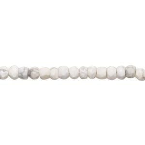 Howlite 1pkg1, hand-cut faceted rondelle bead natural 10 inch 4x2mm-5x3mm