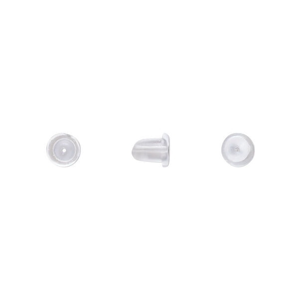 Earnut rubber 1pk 5.5x5mm bell, clear 500 pair image number 0