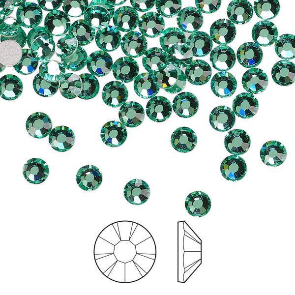 Flat back 1440pk Caribbean Sea foil back, Preciosa MAXIMA Czech crystal hotfix rhinestone 3.8-4mm chaton rose round SS16 image number 0