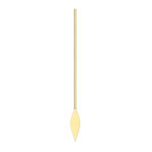 Paddle pin, gold-plated brass, 1-1/2 inch spear style, 22 gauge. Sold per pkg of 100.