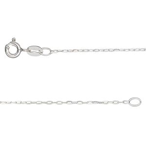 Chain, Gossamer™, sterling silver, pkg/14 inches with springring clasp, 0.9mm cable.