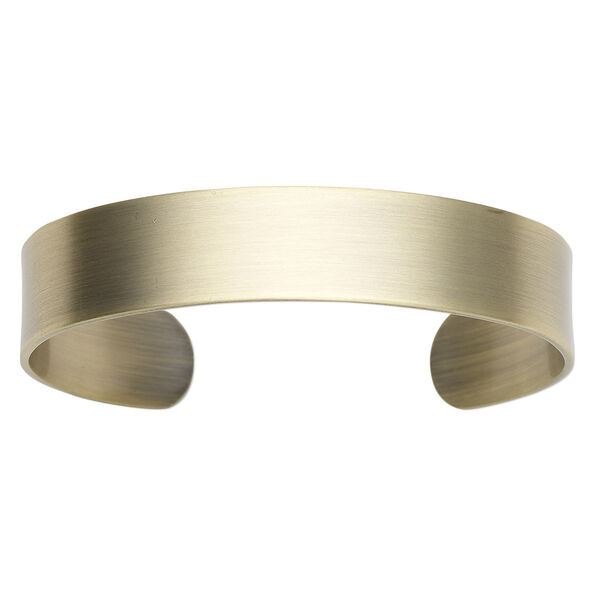 Bracelet component, cuff, antique gold-plated steel, 1/2 inch wide, adjustable from 6-1/2 to 7 inches. Sold individually. image number 0