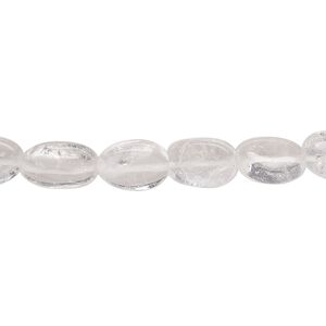 Quartz crystal 1pkg1, hand-cut puffed oval bead natural 13 inch 9x7mm-14x10mm