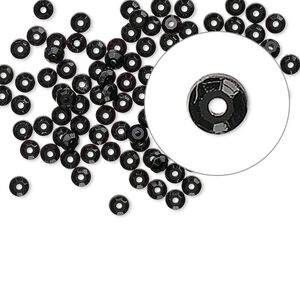 Flat back, Czech glass rhinestone, jet, 3-3.2mm round Loch Rosen, SS12. Sold per pkg of 144 (1 gross).