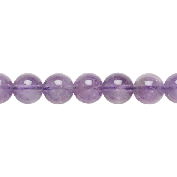 Bead, amethyst (natural), 8mm round, C grade, Mohs hardness 7. Sold per 15-1/2" to 16" strand. image number 0