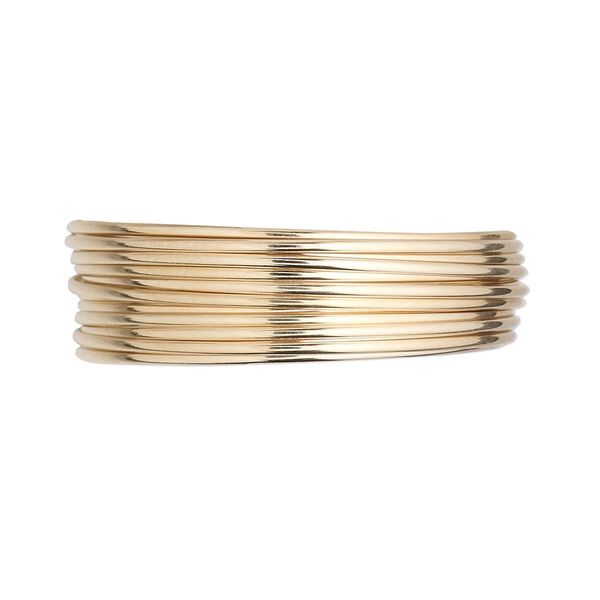 Wire, 12Kt gold-filled, half-hard, half-round, 18 gauge. Sold per pkg of 5 feet. image number 0