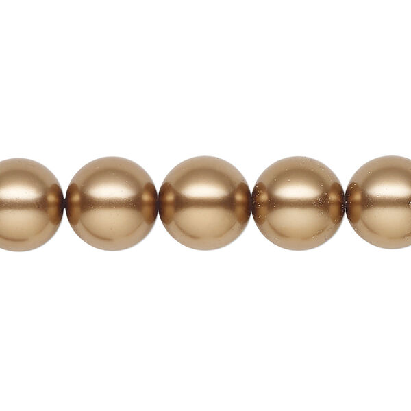 Pearl 10pk bronze, Preciosa Czech crystal 10mm round image number 0