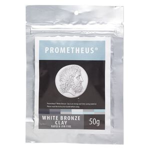 Prometheus® white bronze clay, rapid and low fire formula, pkg/50g.