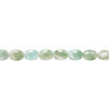 Bead, glass 1pkg1, opaque green and blue, 25x17mm-25x18mm faceted puffed oval, 15 inches. image number 1