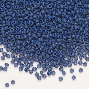 Seed bead, Miyuki 1pkg250g, glass, #11 rocaille, opaque matte glazed luster royal blue (RR-2039)
