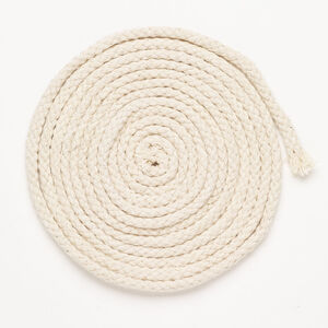 Cord 1pkg1, cotton, tan, 6mm braided round, 9 feet.