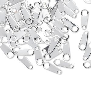Chain tab, silver-plated brass, 10x4mm. Sold per pkg of 500.