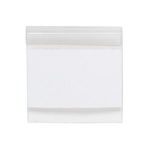 Earring card, PVC plastic, clear, 1-inch square with adhesive front. Sold per pkg of 100.