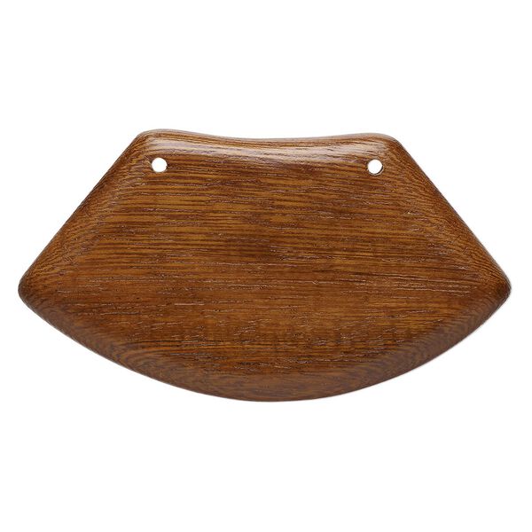 Focal, wood (waxed), 3-1/2 x 2 inches, flat-backed. Sold individually. image number 0