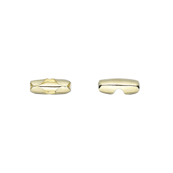 Ball chain connector, brass, 10x4mm, fits 3.2mm ball chain. Sold per pkg of 100. image number 0