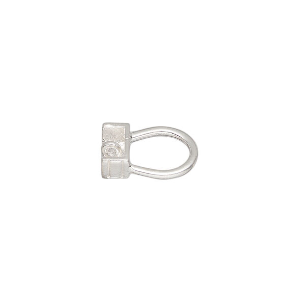 Clasp magnetic fold-over 1pkg1 sterling silver, 25x10mm irregular rectangle, JBB Findings 1-strand image number 3