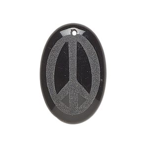 Blackstone 1pkg1, top-drilled puffed freeform focal 30x20mm