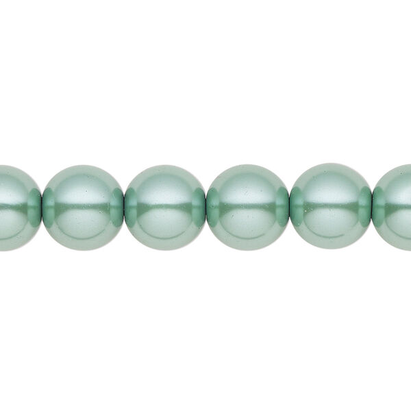 Bead, Hemalyke™ (man-made), pearlescent teal, 10mm round. Sold per 15-1/2" to 16" strand. image number 0