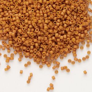 Seed bead, Delica®, glass, pkg/250g, #11 round, opaque pumpkin (DB-0653).
