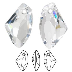 Drop 1pk crystal, Crystal Passions® 27x16mm pendant galactic vertical 6656