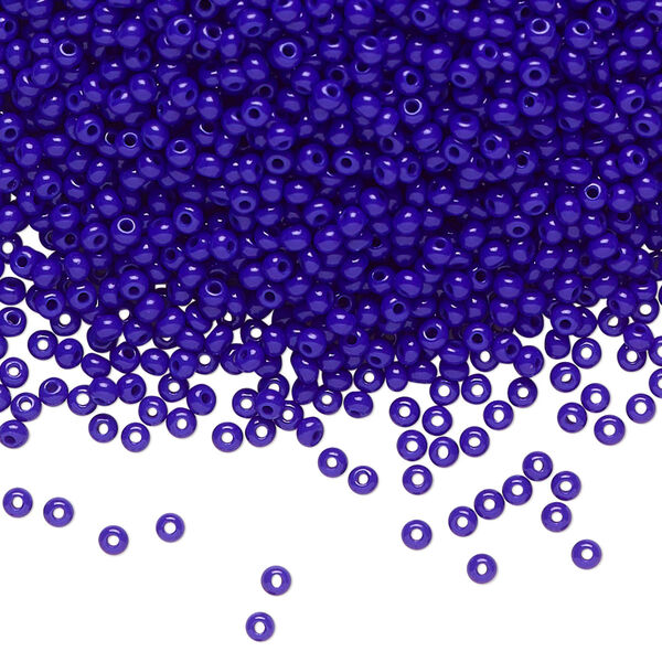 Seed bead, Preciosa Ornela Czech glass, pkg/50g, #11 rocaille, opaque blue, (33050). image number 0