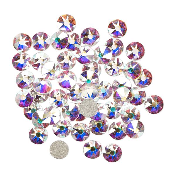 Flat back 1440pk crystal AB foil back, Swarovski® 4.6-4.8mm rose round SS20 2088 image number 0