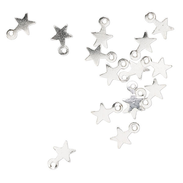 Charm, sterling silver, 4x4mm star. Sold per pkg of 20. image number 0