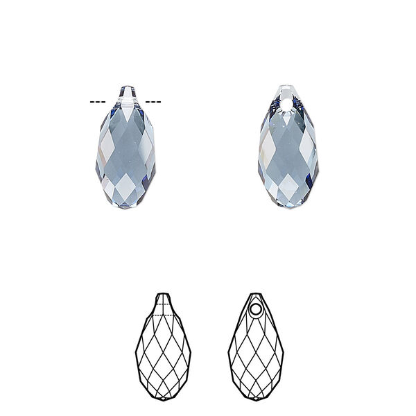 Briolette 24pk denim blue, Crystal Passions® 13x6.5mm pendant drop 6010 image number 0
