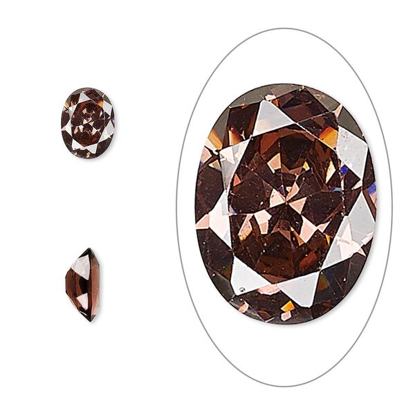 Gem, cubic zirconia, alexandrite purple, 8x6mm faceted oval, Mohs hardness 8-1/2. Sold per pkg of 2. image number 0