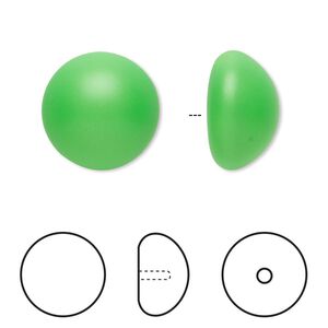 Pearl 2pk neon green, Crystal Passions® 16mm cabochon 5817