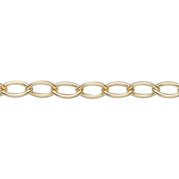 Chain, 14Kt gold-filled, 3x2.5mm cable. Sold per pkg of 5 feet. image number 0