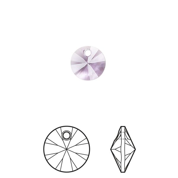 Drop 12pk violet, Crystal Passions® 8mm pendant mini disk 6428 image number 0
