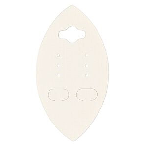 Earring card, PVC plastic and paper, opaque tan, 2-3/4 x 1-1/2 inch marquise. Sold per pkg of 100.