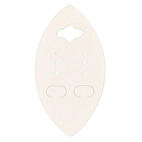 Earring card, PVC plastic and paper, opaque tan, 2-3/4 x 1-1/2 inch marquise. Sold per pkg of 100. image number 0