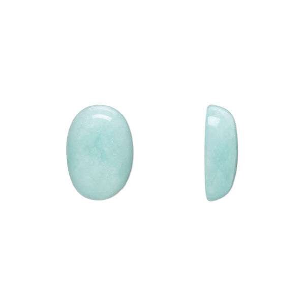 Cabochon, amazonite (natural), 14x10mm calibrated oval, B grade, Mohs hardness 6 to 6-1/2. Sold individually. image number 0