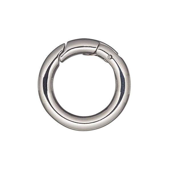 Clasp, self-closing hook, stainless steel, 24mm round with rounded edges. Sold individually. image number 0