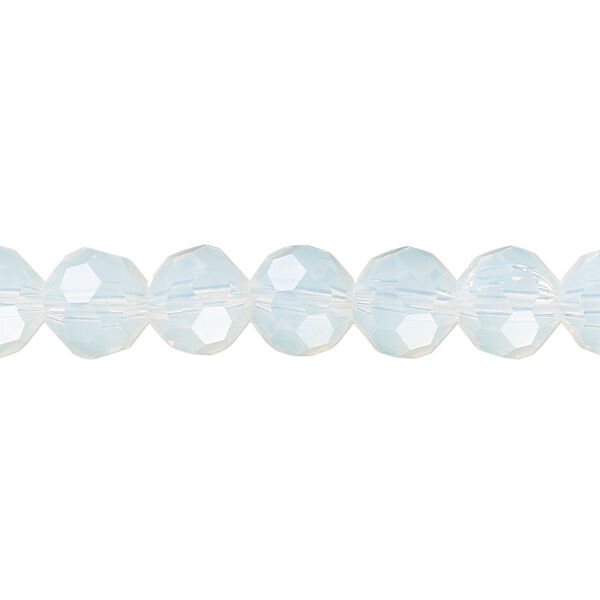 Bead 1pk 32 facets translucent clear frosted, Celestial Crystal® 8mm round 15.5-16 inch image number 0