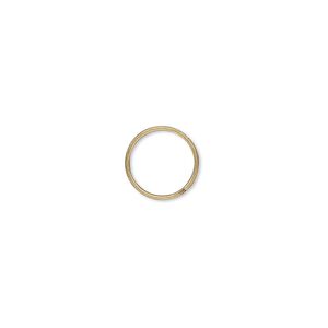 Jump ring, antique gold-plated brass, 10mm round, 8.4mm inside diameter, 20 gauge. Sold per pkg of 500.