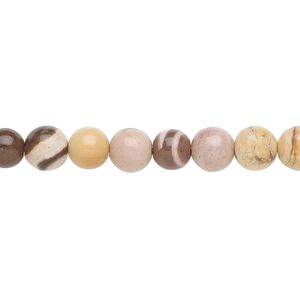Bronze zebra jasper 1pkg1, round bead natural 15.5-16 inch 6mm