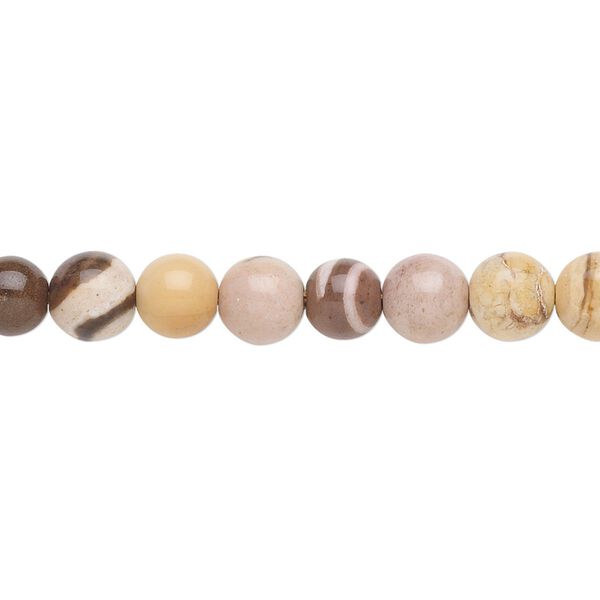 Bronze zebra jasper 1pkg1, round bead natural 15.5-16 inch 6mm image number 0