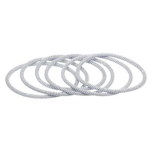 Bracelet, stretch, painted steel, white, 3mm twisted coil, 6-1/2 inches. Sold per pkg of 6.