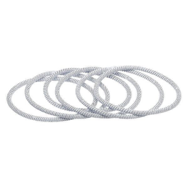 Bracelet, stretch, painted steel, white, 3mm twisted coil, 6-1/2 inches. Sold per pkg of 6. image number 0