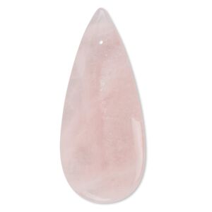 Rose quartz 1pkg1, top-drilled flat teardrop focal natural 46x20mm