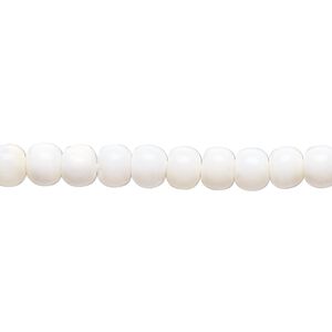 White opal 1pkg1, hand-cut rondelle / round bead natural 14 inch 6x4mm / 6mm