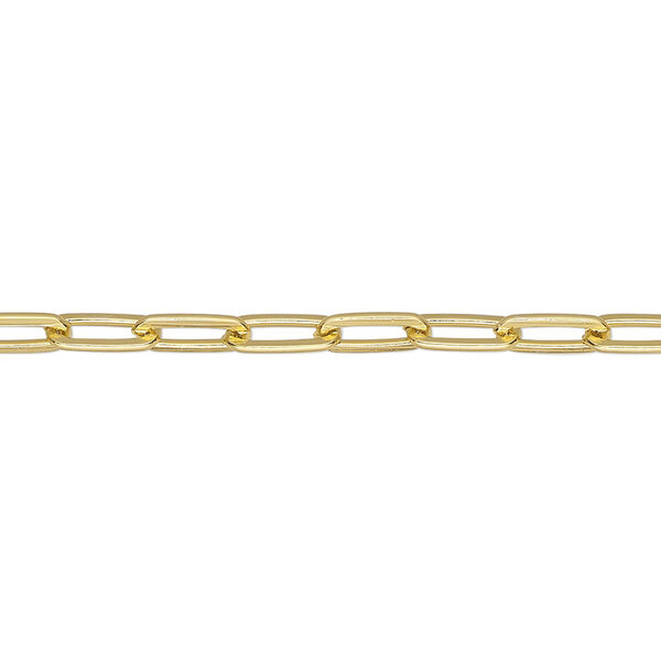 Chain, anodized aluminum, gold, 3.3mm paperclip. Sold per pkg of 5 feet. image number 0