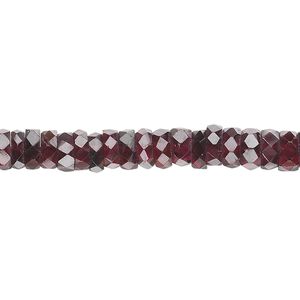 Garnet 1pkg1, hand-cut faceted rondelle bead 15.5-16 inch 5x2mm-6x3mm