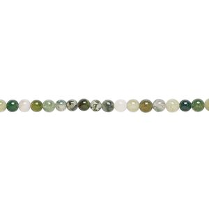 Moss agate 1pkg1, round bead natural 15.5-16 inch 3mm
