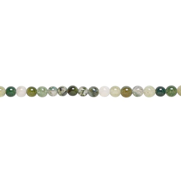 Moss agate 1pkg1, round bead natural 15.5-16 inch 3mm image number 0